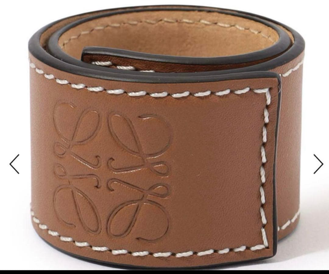 ロエベ　ブラウンレザーバングル