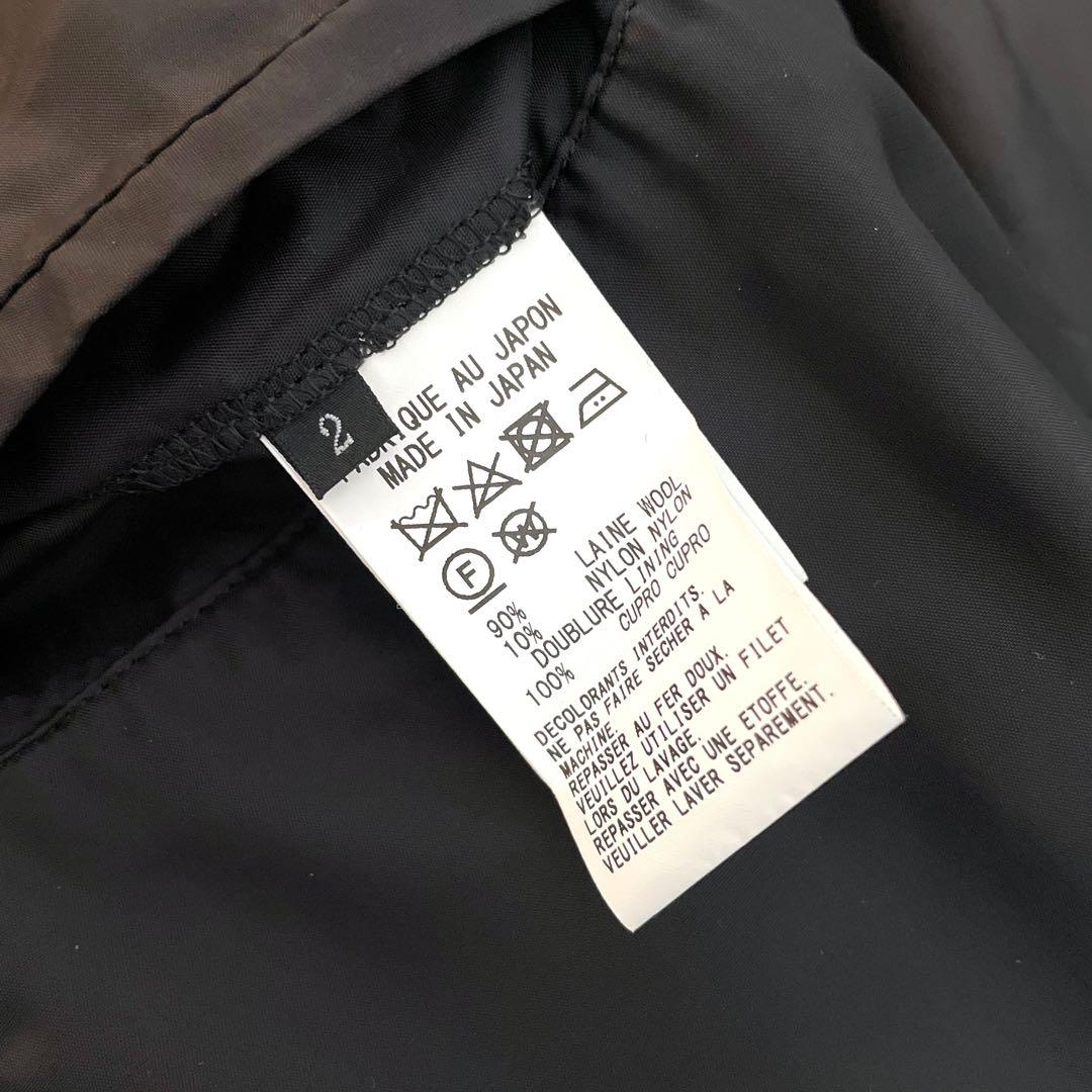 美品 Y's ウール ドルマンスリーブ コート ショート丈 ブラック