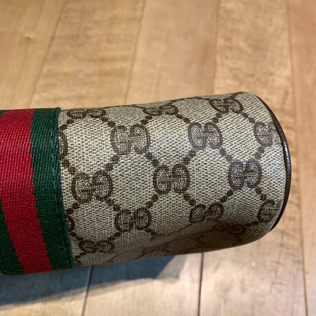 GUCCI グッチ クラッチバッグ セカンドバッグ GGキャンバス シェリー 茶