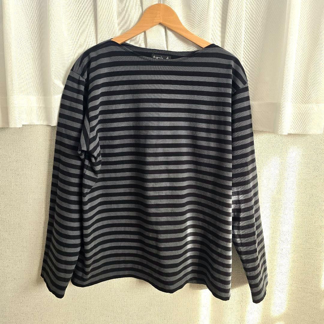 Web限定 agnès b. ボーダーカットソー　サイズL　ボートネック
