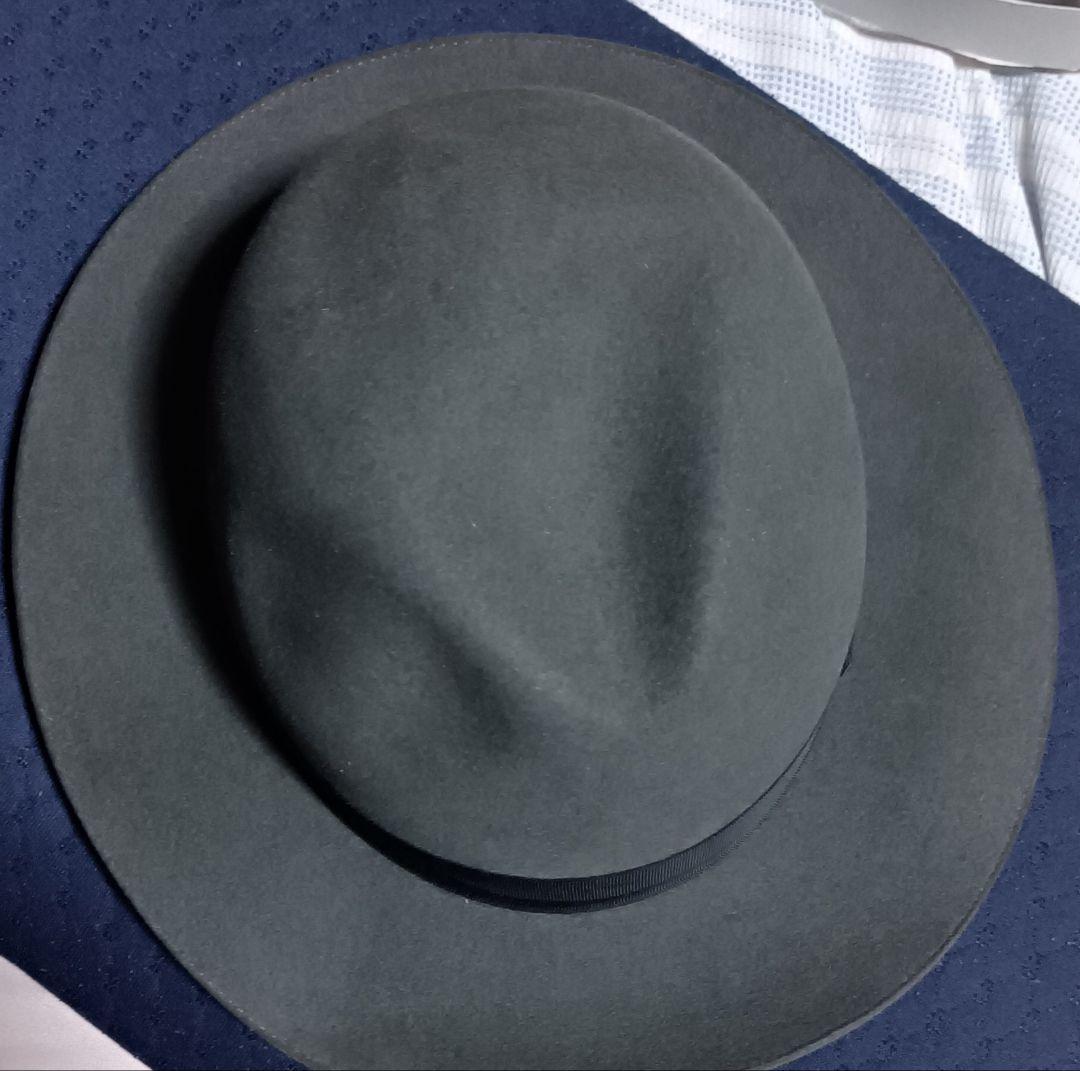 Tesi メンズ　フェルト中折れ帽　ブラック 58cm イタリア製 ボルサリーノ