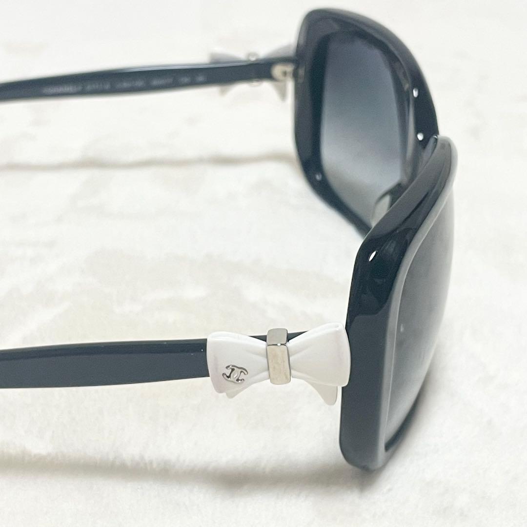 極美品 CHANEL ブラック×ホワイト リボンモチーフ 5171-A 希少