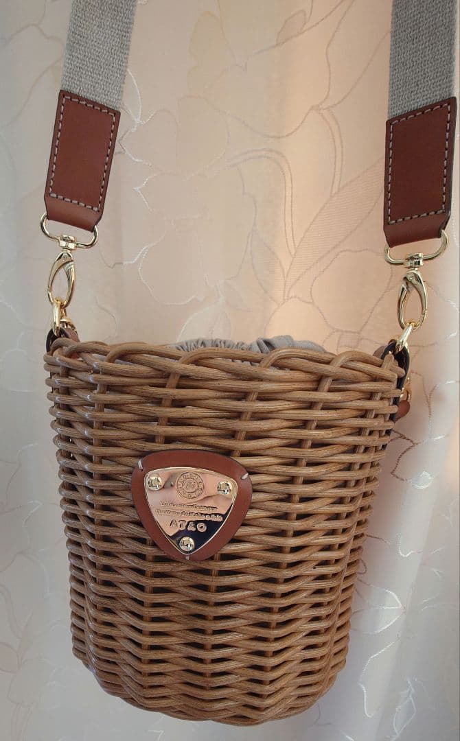 ATAO 籐 かごバッグ 2way ファー付き
