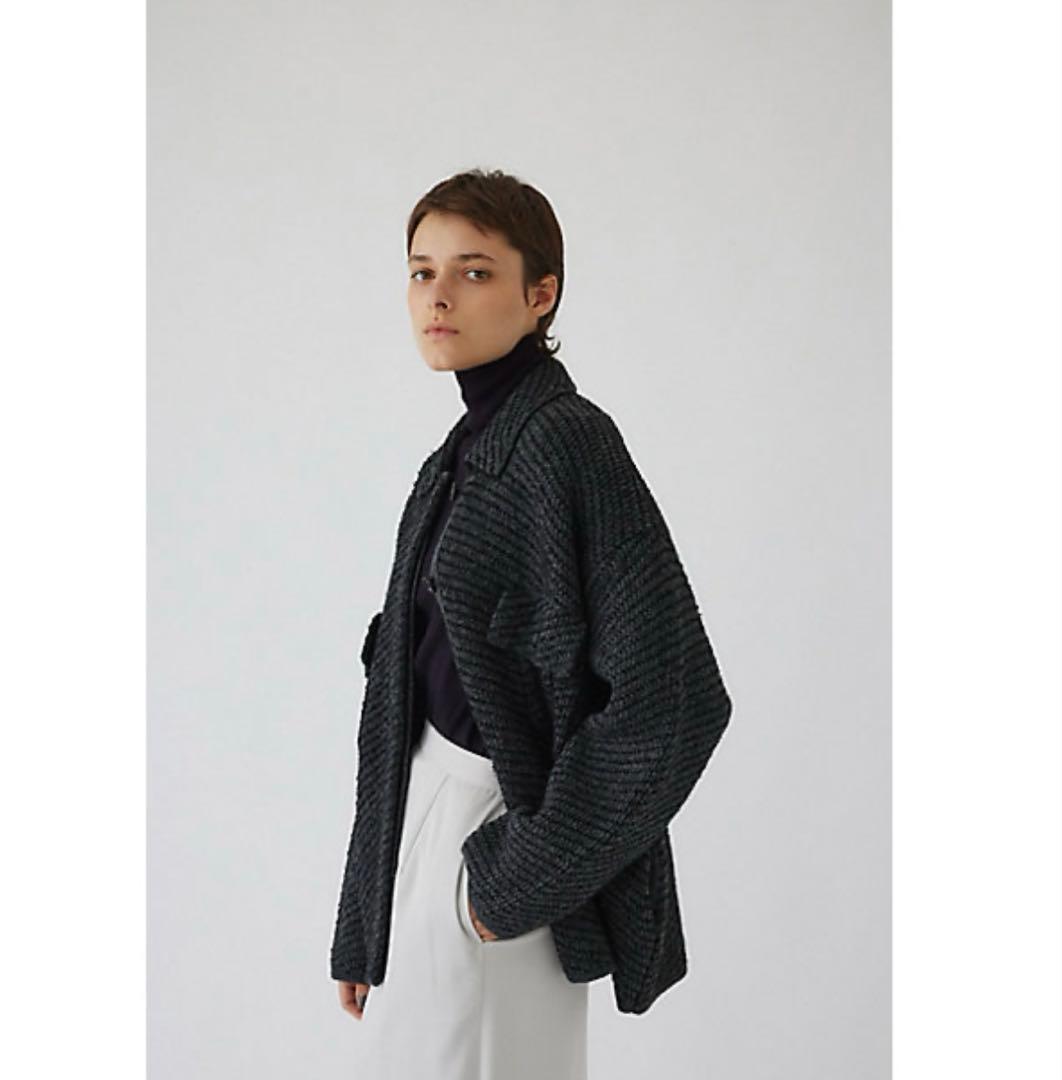 美品　RIM.ARK(リムアーク) ニットブルゾン　サイズフリー　ブラック