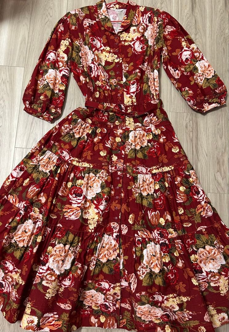 ピンクハウスPINKHOUSE インゲボルグ　花柄ロングワンピース