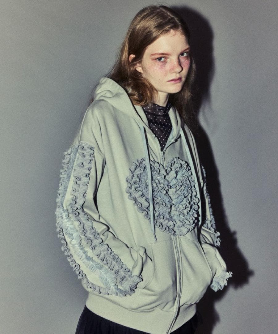 最新作 新品 Candy Stripper HEART FRILL HOODIE