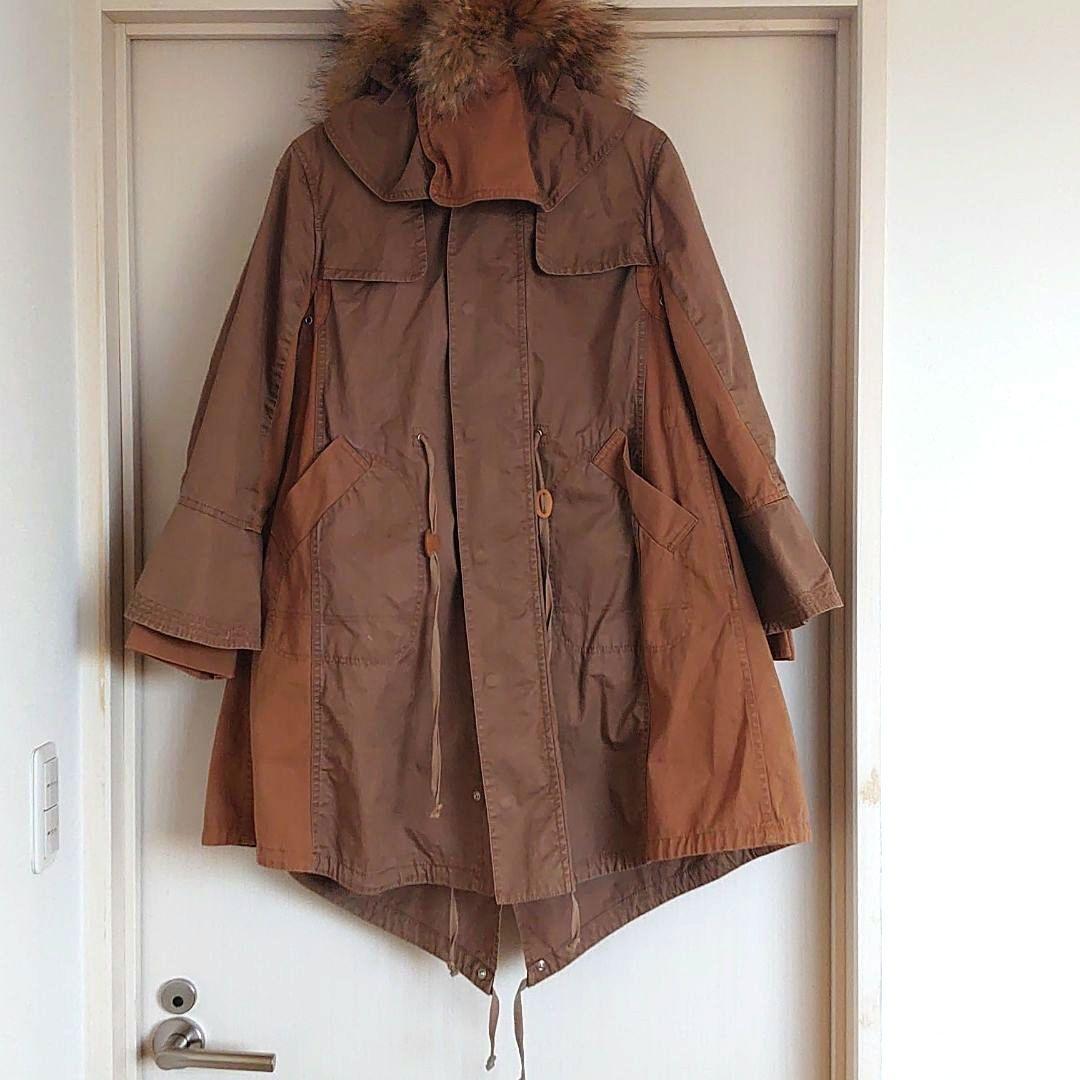 試着のみ futfur モッズコート　ブラウン