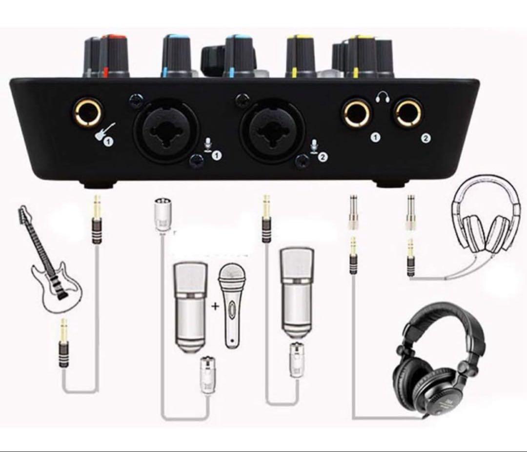 1 セット Upod プロフェッショナル外部サウンドカードマイク 48V USB