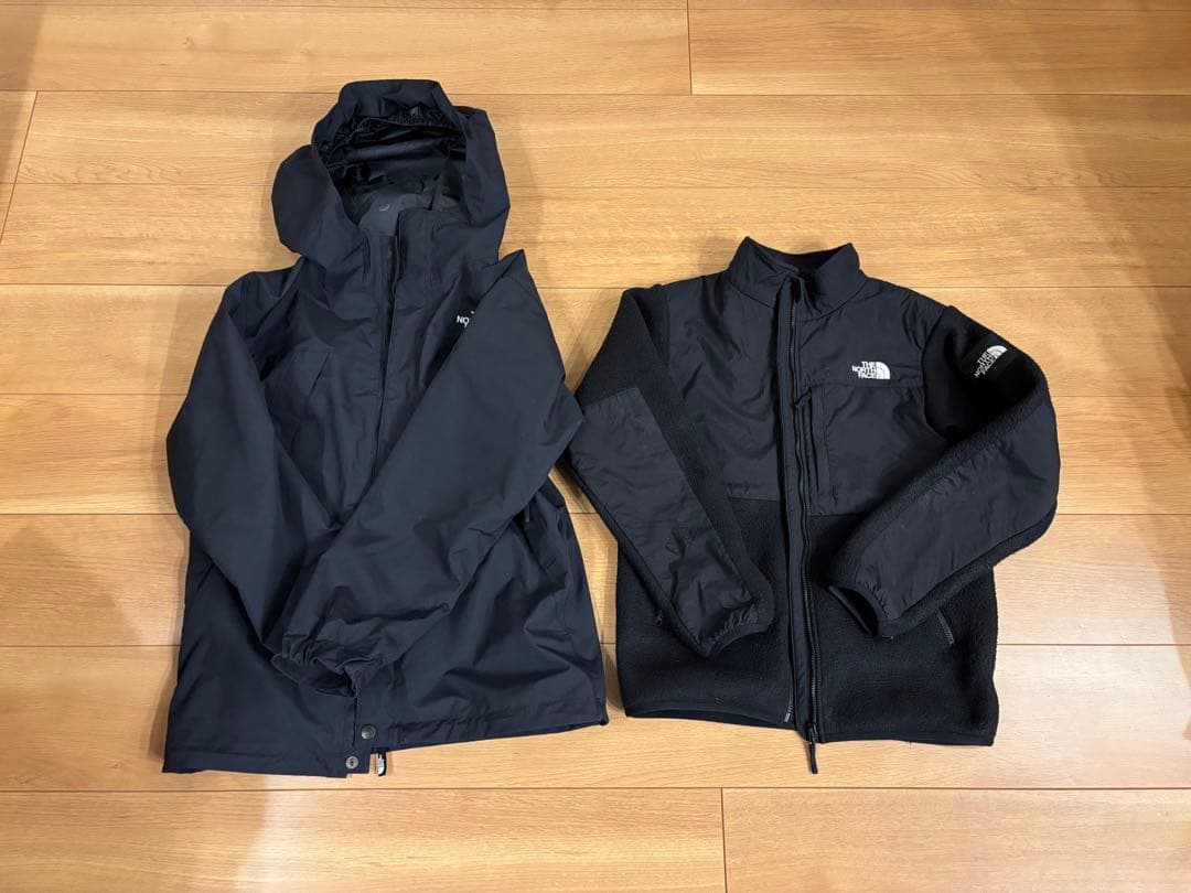 The North Face キッズ　黒 フード付きジャケット(フリース付)