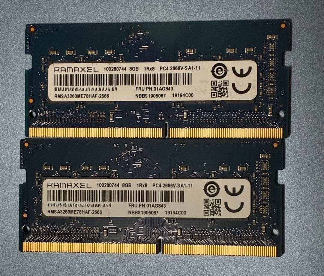 RAMAXEL 8GB×2 合計16Gb DDR4 メモリ PC4-2666V