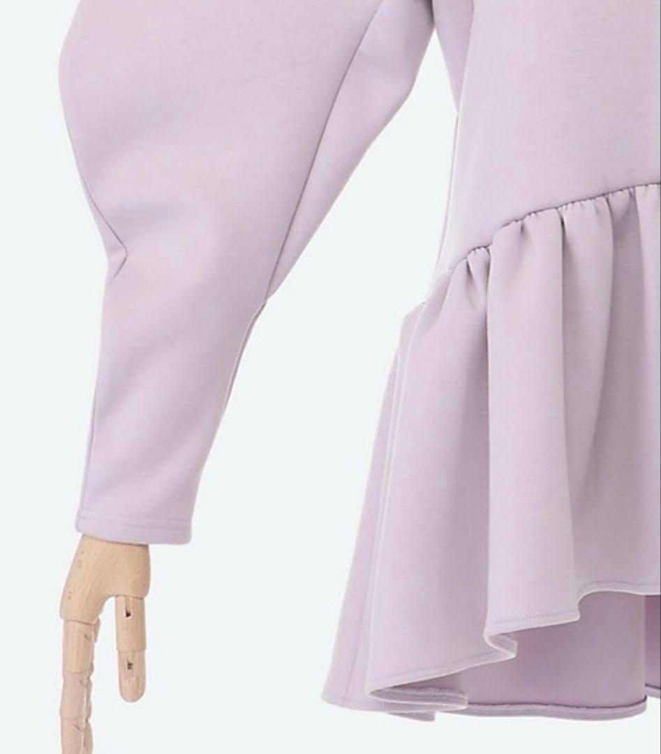 ツルバイマリコオイカワ フレア ペプラム ラベンダー Kirill 上品✨綺麗色