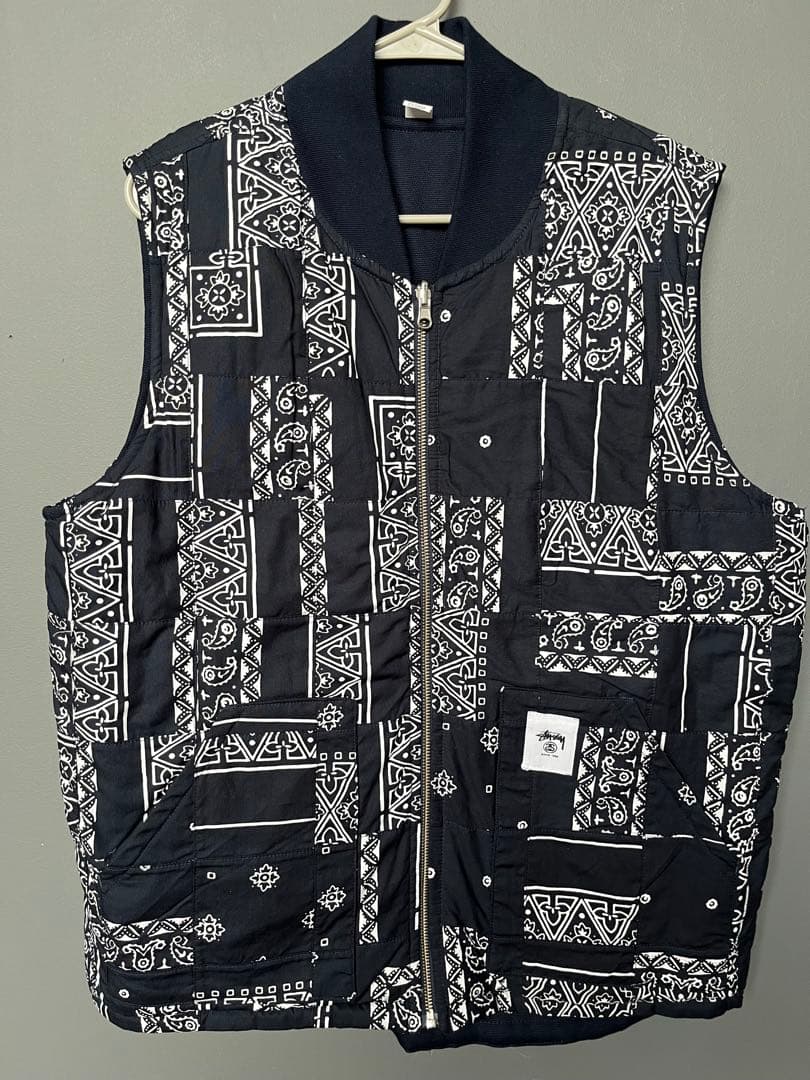Stussy パッチワークベスト リバーシブル