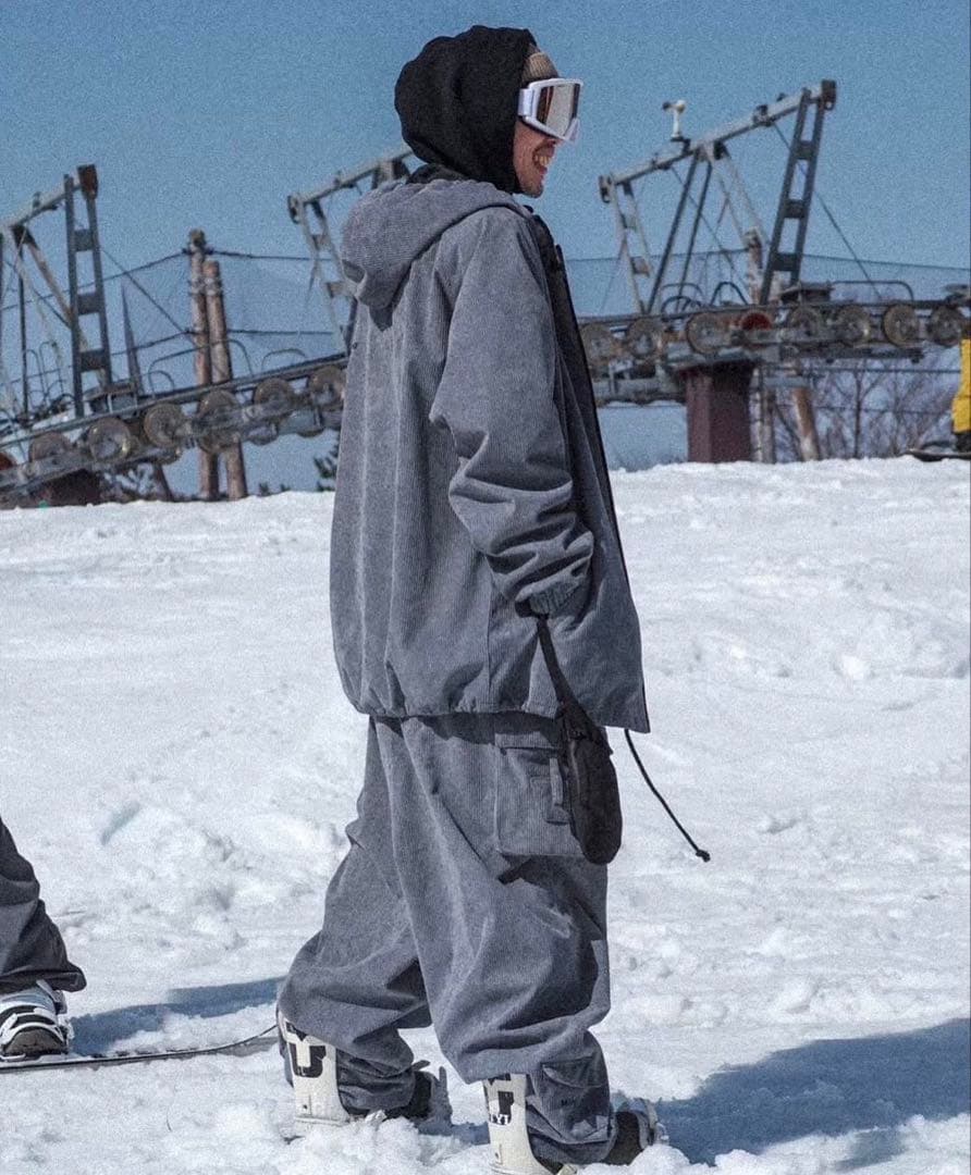 MAHF_SUPPLY プレーンコーチジャケット、ワイドビブパン(コーデュロイ)