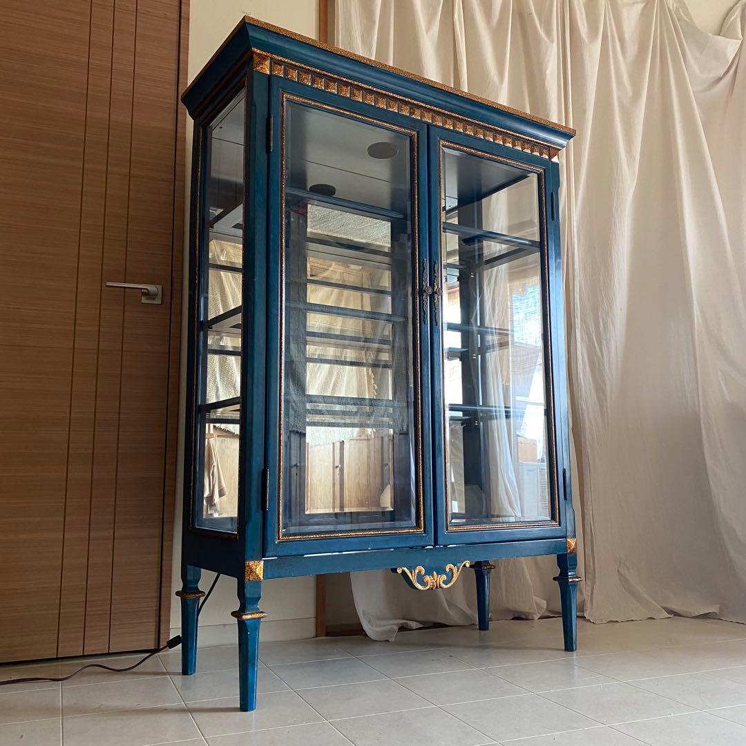 KSM17TEA　ガラスキャビネット　アンティーク　飾り棚　クラシック