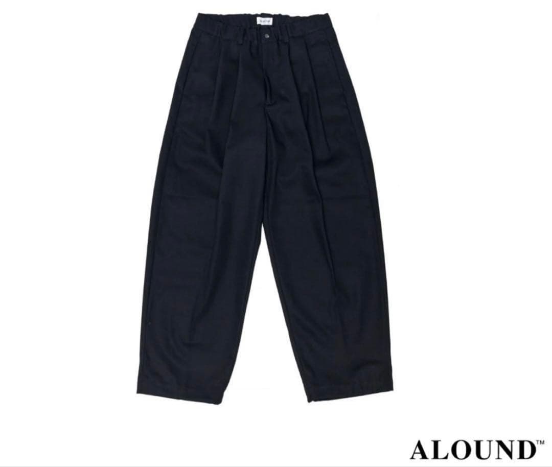 【ALOUND】■TWOTUCK TAPERED CHINO PANTS(黒M)