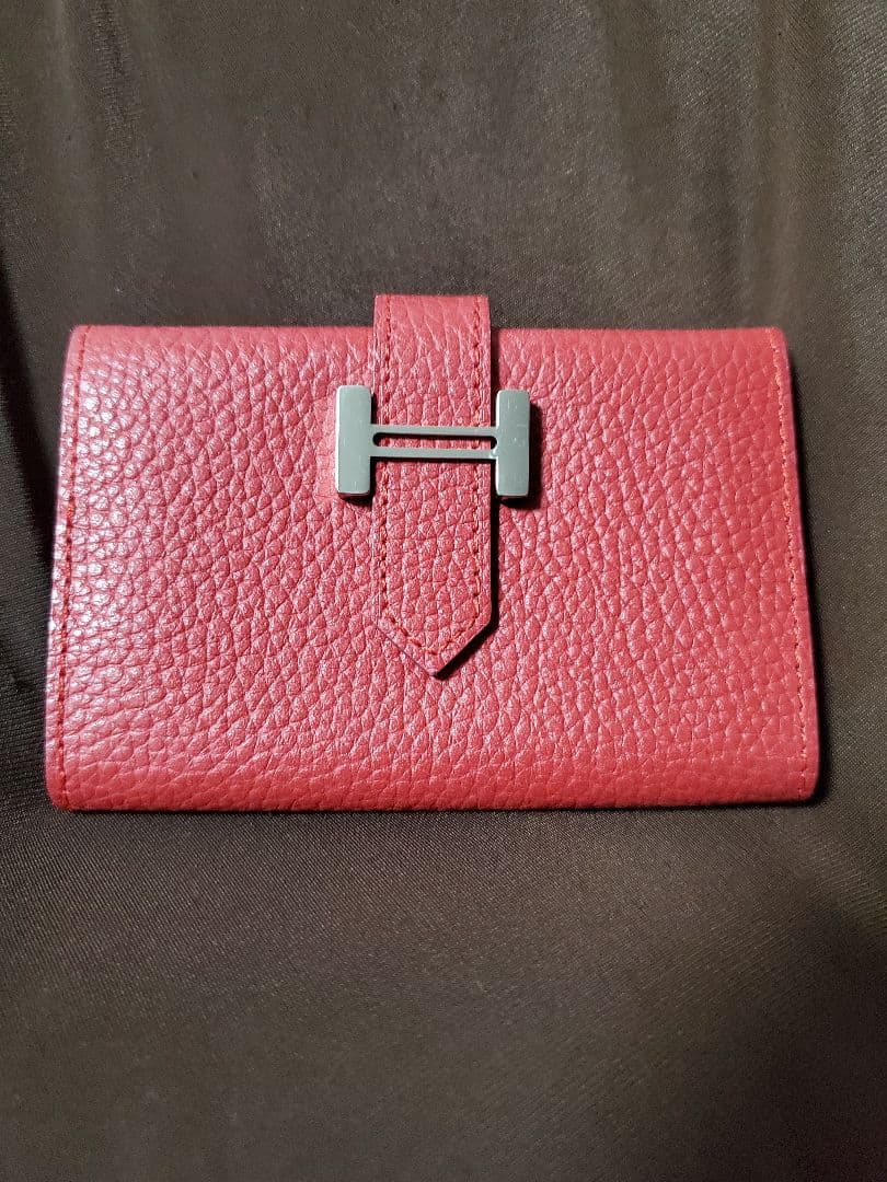 HERMES レザー名刺入れ レッド