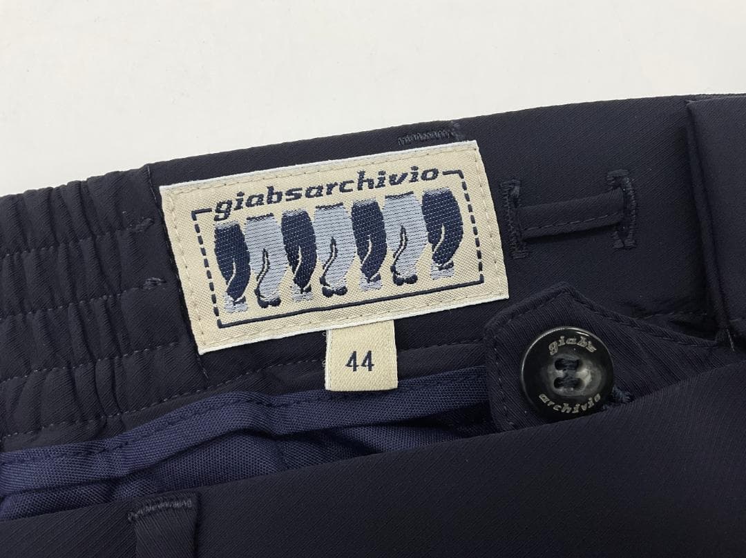 新品 44 giab's ARCHIVIO 永久クリース ストレッチスラックス