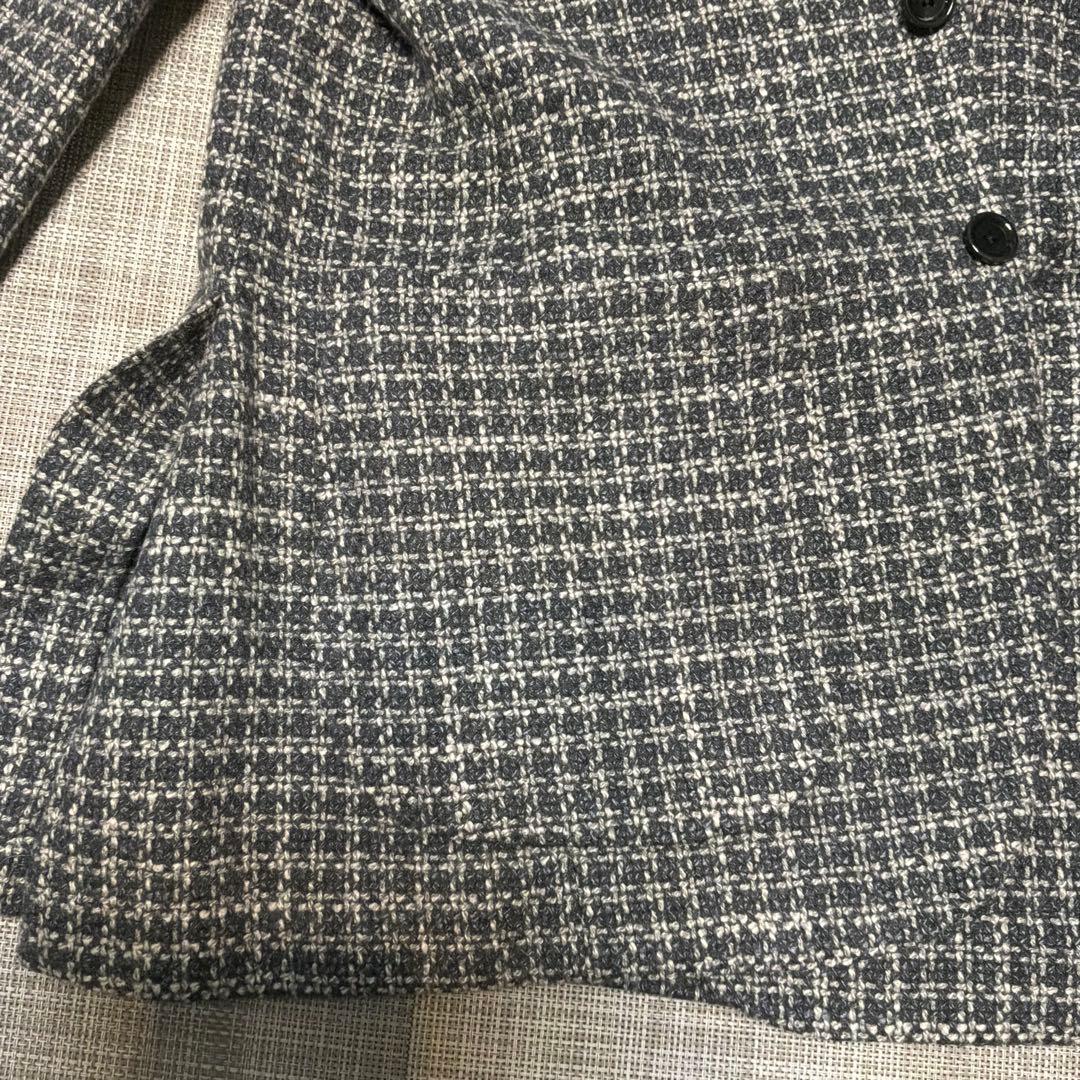 【美品】BEAMS-F グレー系チェック テーラードジャケット　44