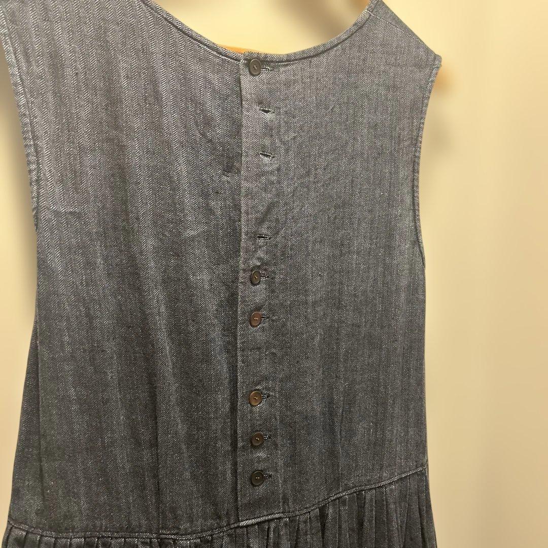 リゼッタ✴︎リネン100%✴︎ノースリーブロングワンピース✴︎ネイビー