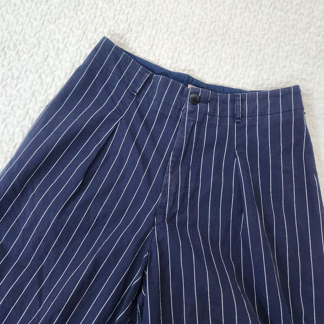 KAPITAL オーロラパンツ　ガウチョパンツ　ハーフ　藍色　ヒッコリー