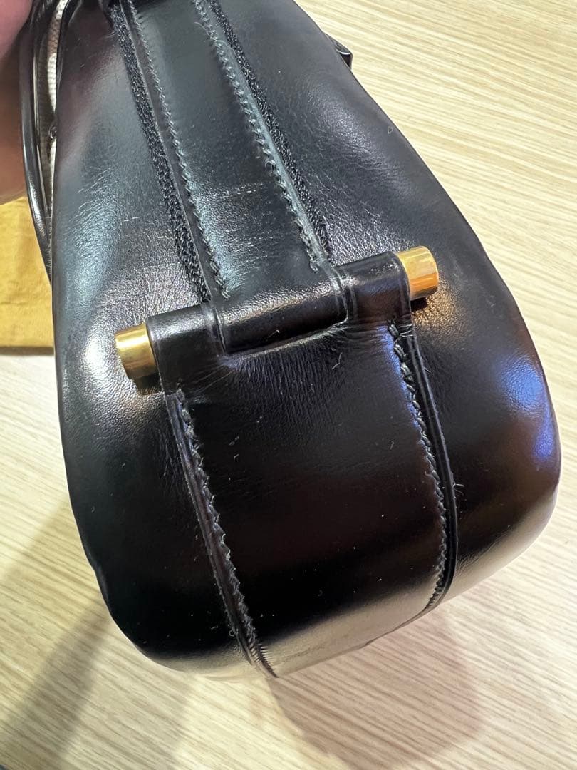 美品　エルメス　ヌメア　ボックスカーフ×トワルアッシュ　〇P刻印（1986）