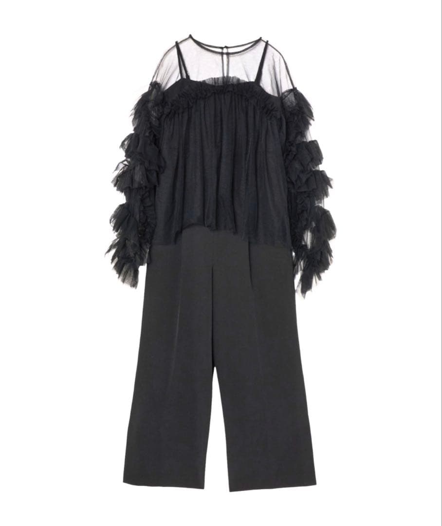 オケージョンドレス: オールインワン×デコラティブチュールトップス