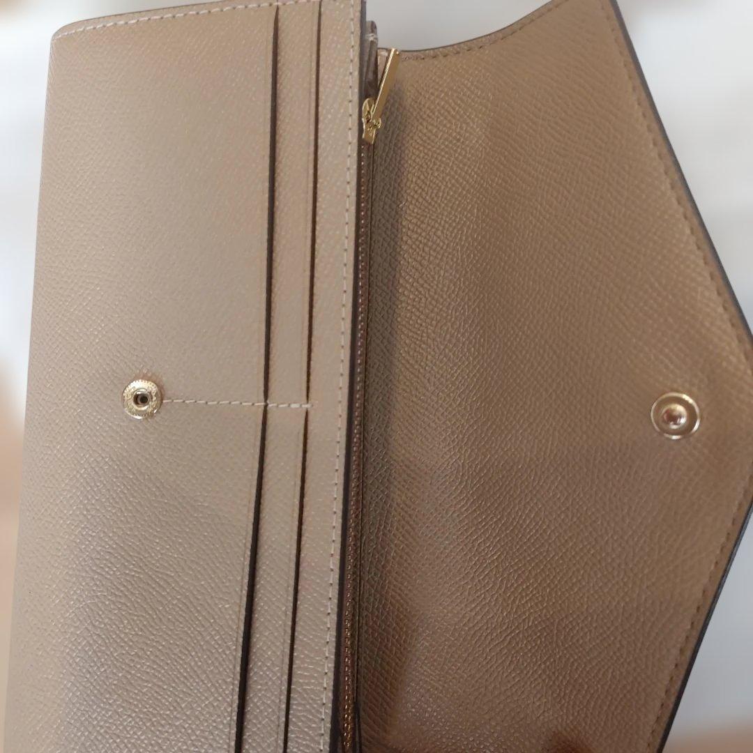 COACH ベージュ エンベロープ型長財布