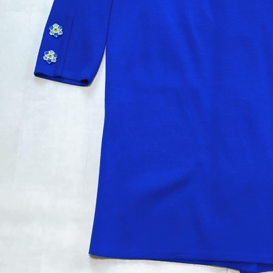 美品 サンローラン クリスタルボタン ビジュー ニットワンピース