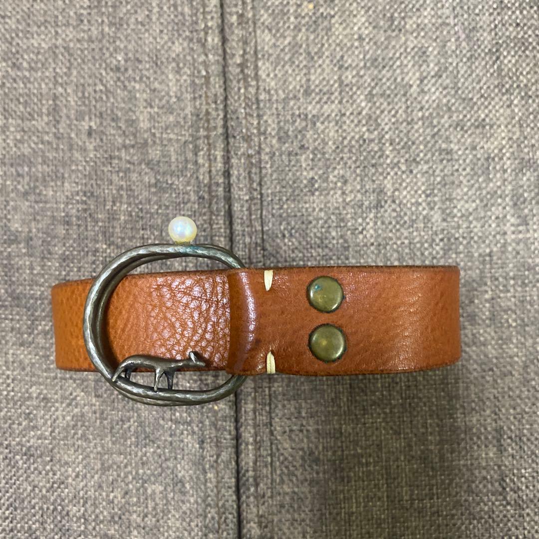 minä perhonen ミナペルホネン　ブラウンレザーベルト