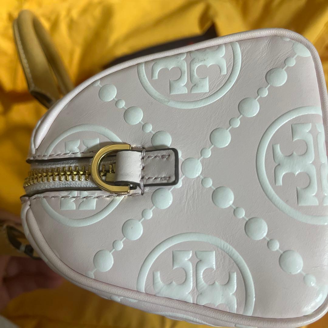 最終価格☆トリーバーチTモノグラム ペブル プチバレルバッグ ピンク