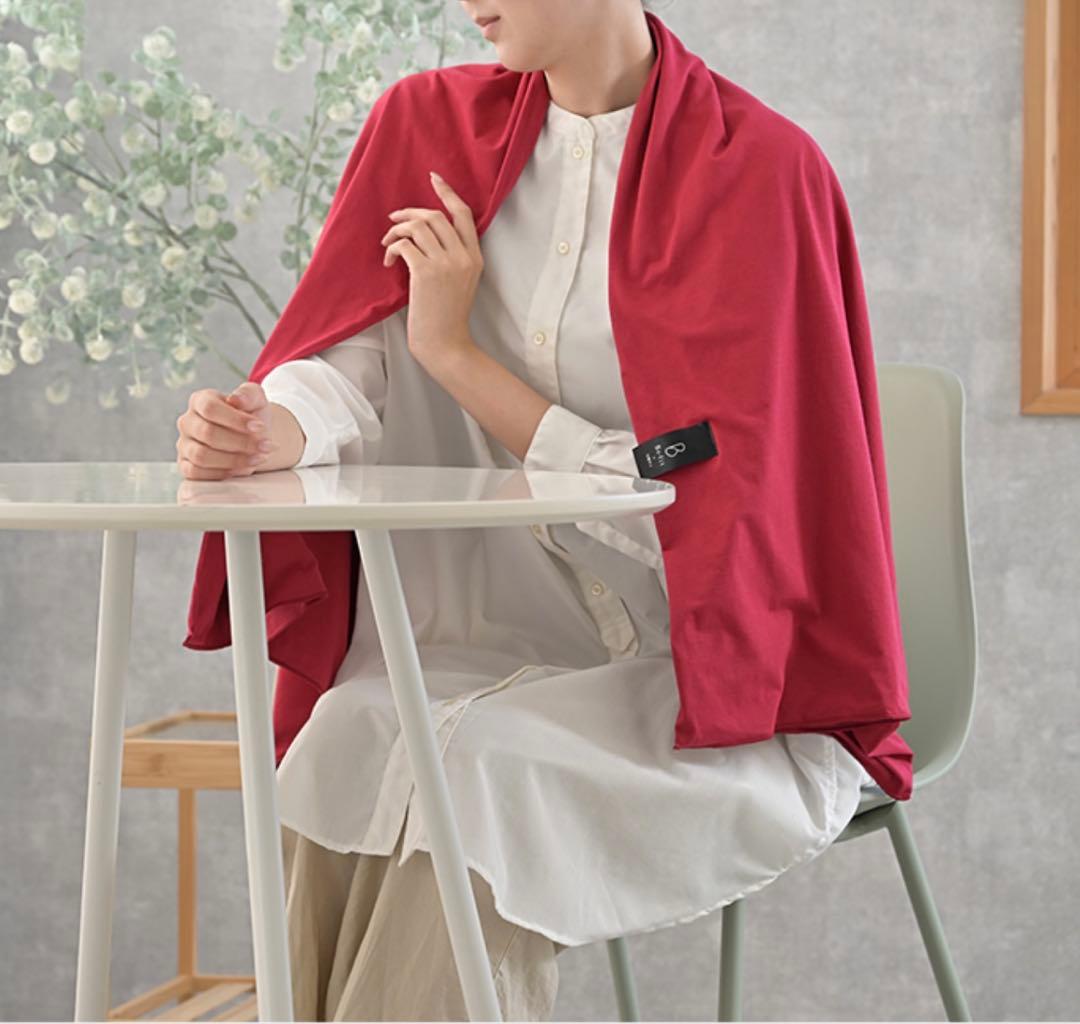 Be-fit光電子綿混ブランケット ポンチョ 2way カラー：ローズ