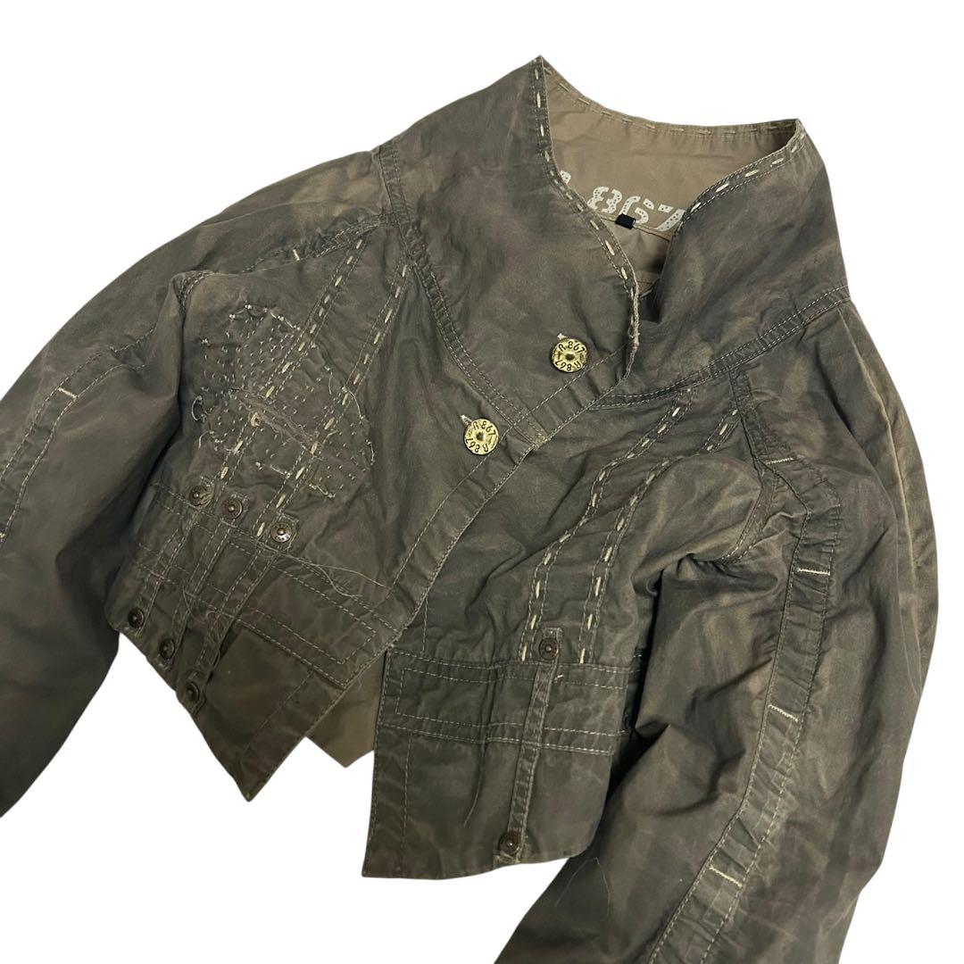 00's ギミック　ミリタリージャケット　短丈　グランジ　y2k