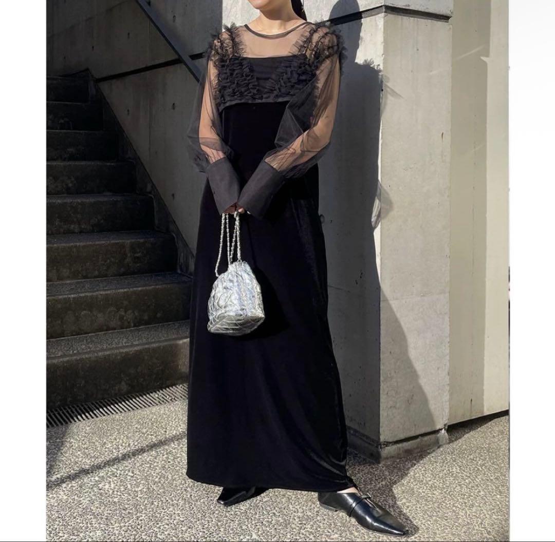 【完売品・新品未使用】カプリシュレマージュ ワンピース ブラック 結婚式 二次会