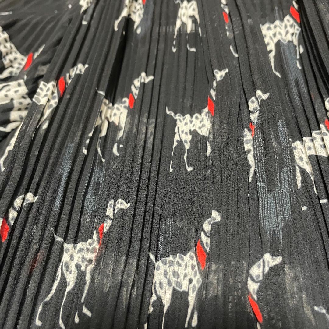 Sov. ソブ　ダルメシアン　ロング　プリーツ　ワンピース　ブラック　黒　36