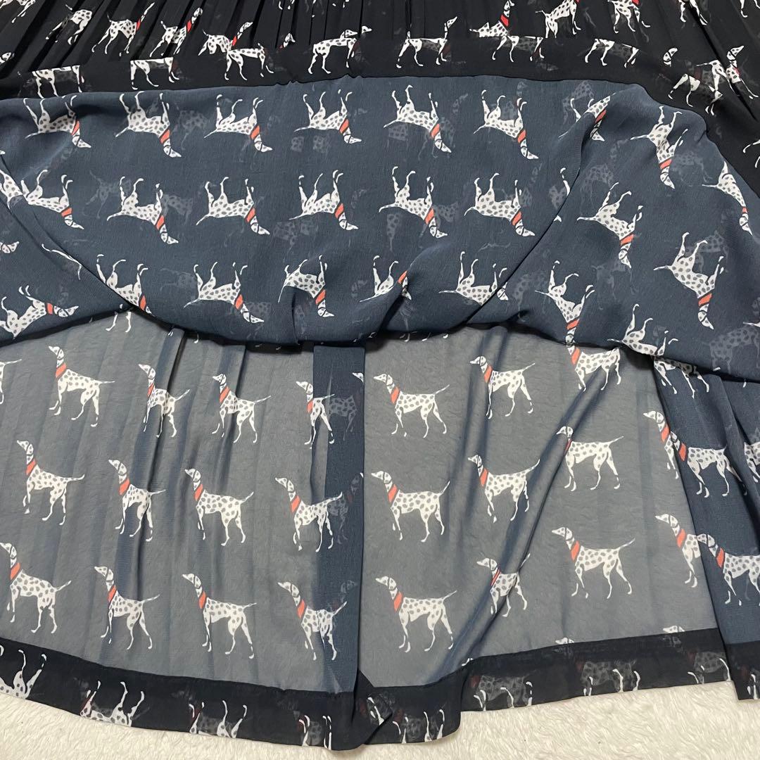 Sov. ソブ　ダルメシアン　ロング　プリーツ　ワンピース　ブラック　黒　36