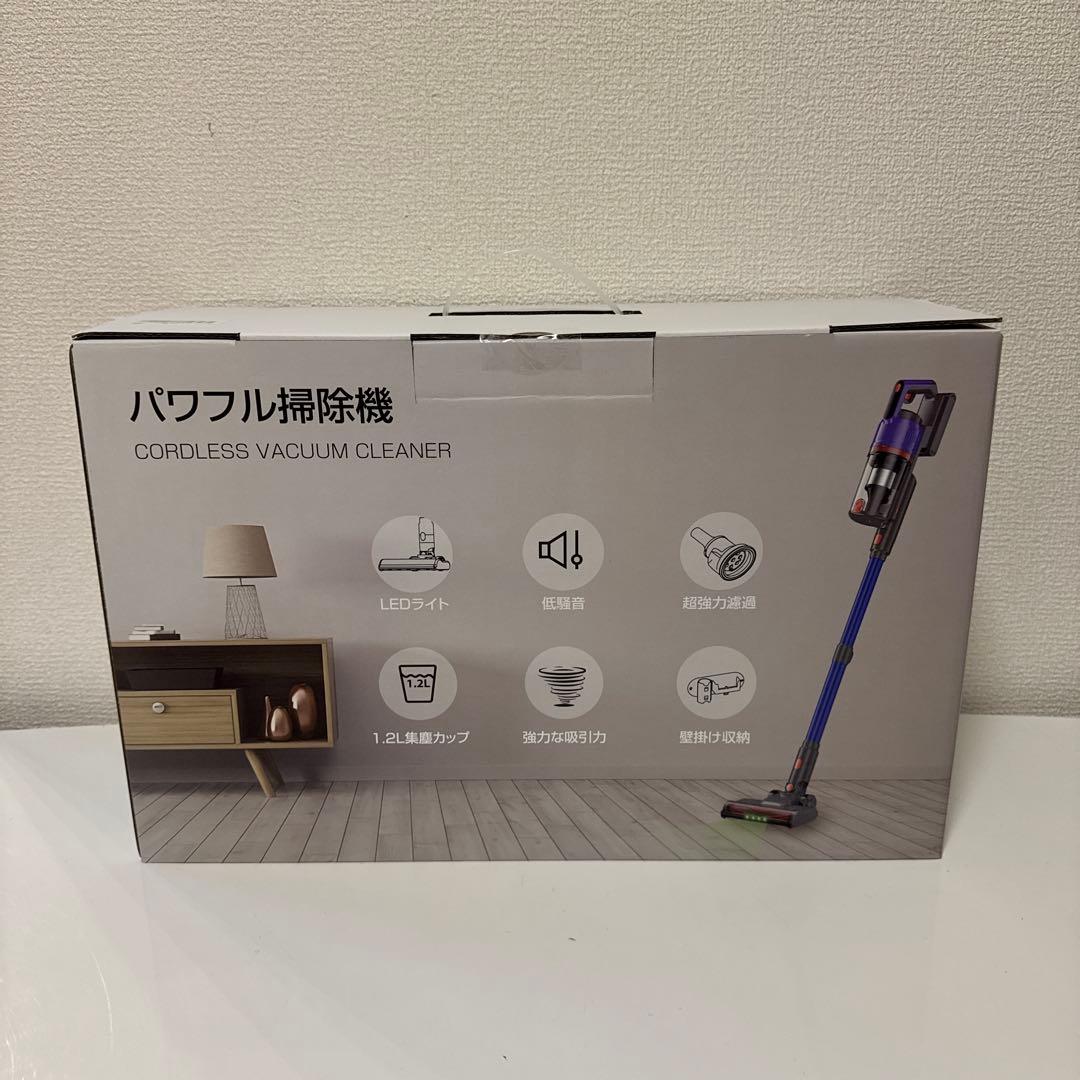 掃除機 コードレス 75kPa 強力吸引　55分連続稼働　自立式 軽量　LED