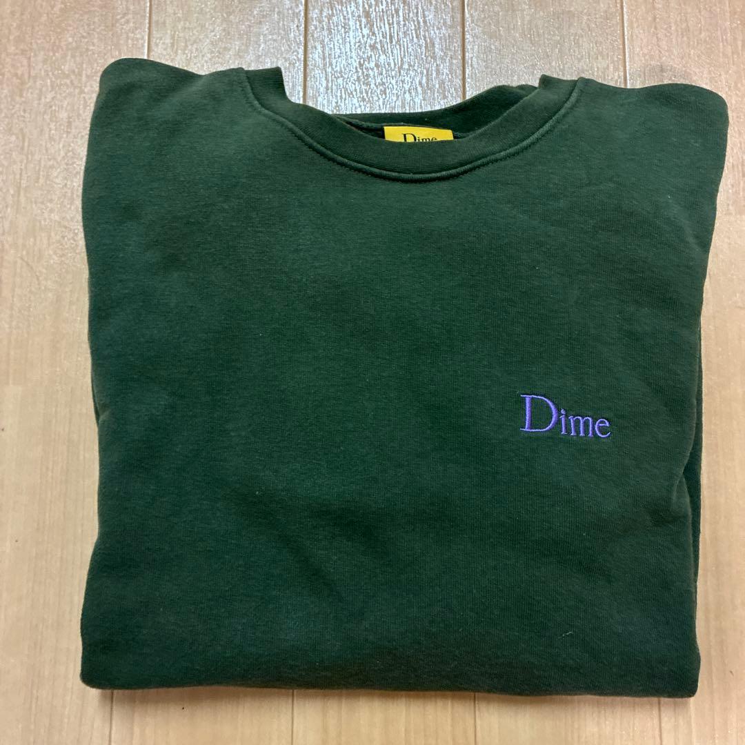 Dime ダークグリーン クルーネックスウェット