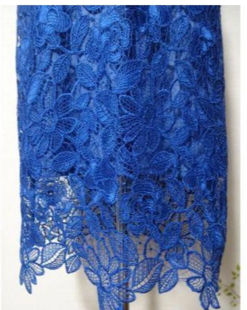 TADASHISHOJIタダシ ショージ　 Vネックワンピース　サイズ2青ブルー