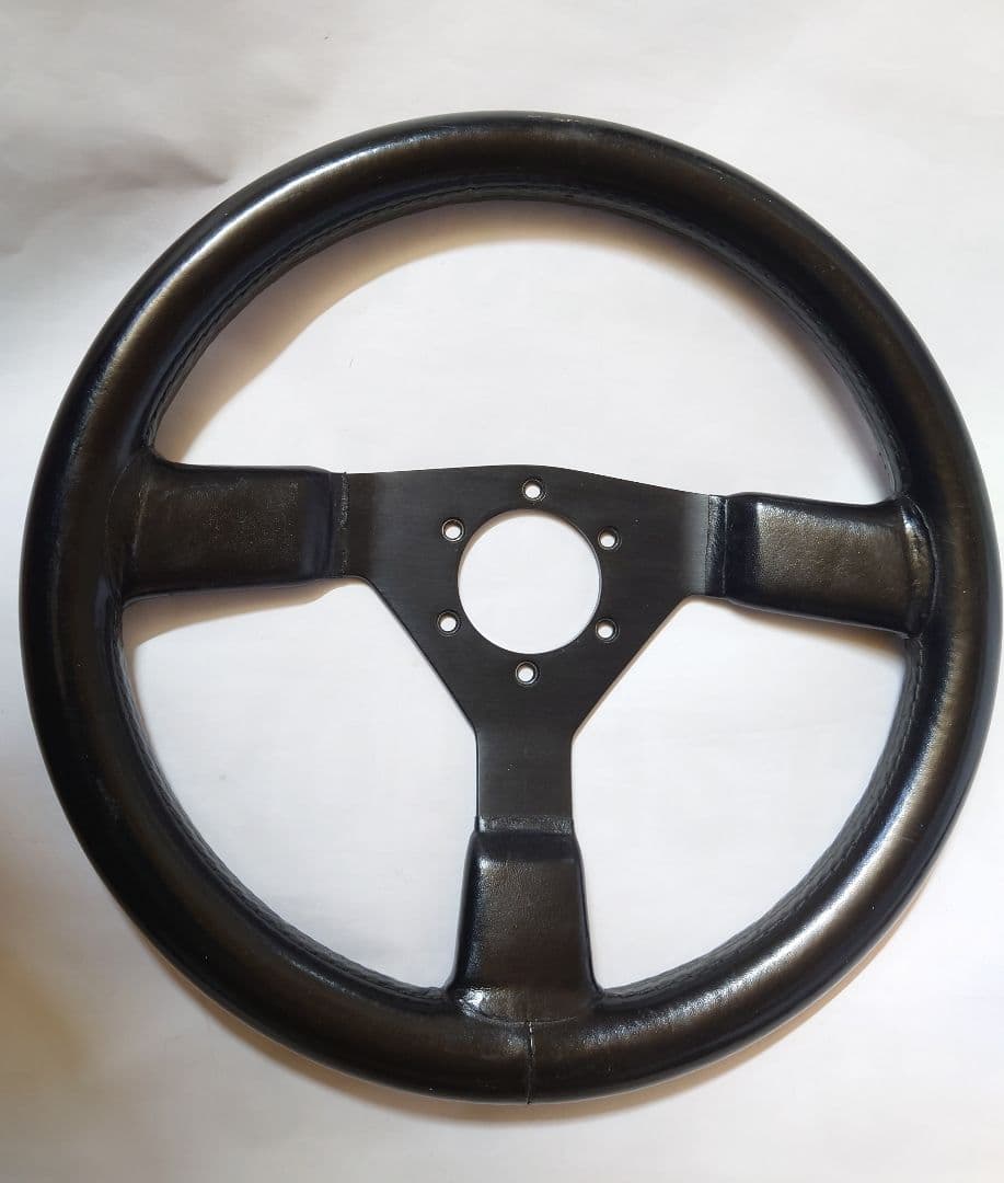 レザーステアリング　旧車　当時物 革ハンドル　昭和　レトロ