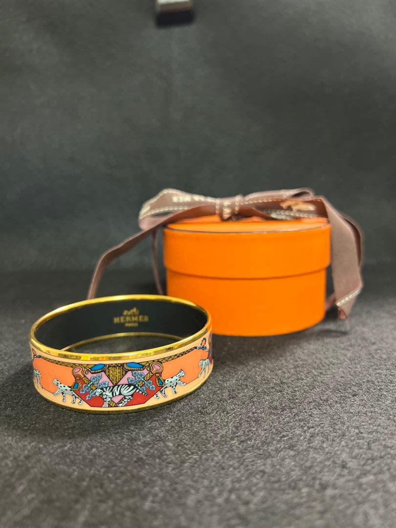 HERMES バングル エマイユGM 七宝焼き ピンク