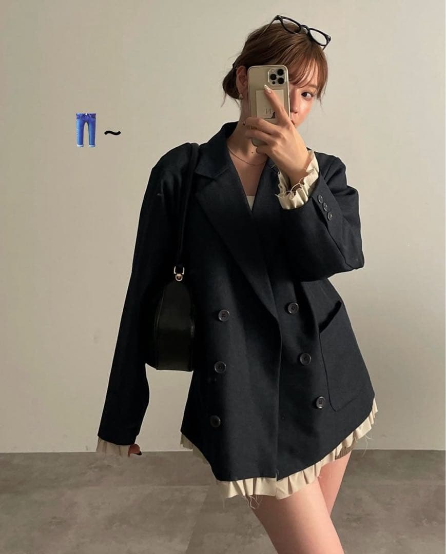 loin nuit フリルレイヤードデザインジャケット /ビスチェ セット