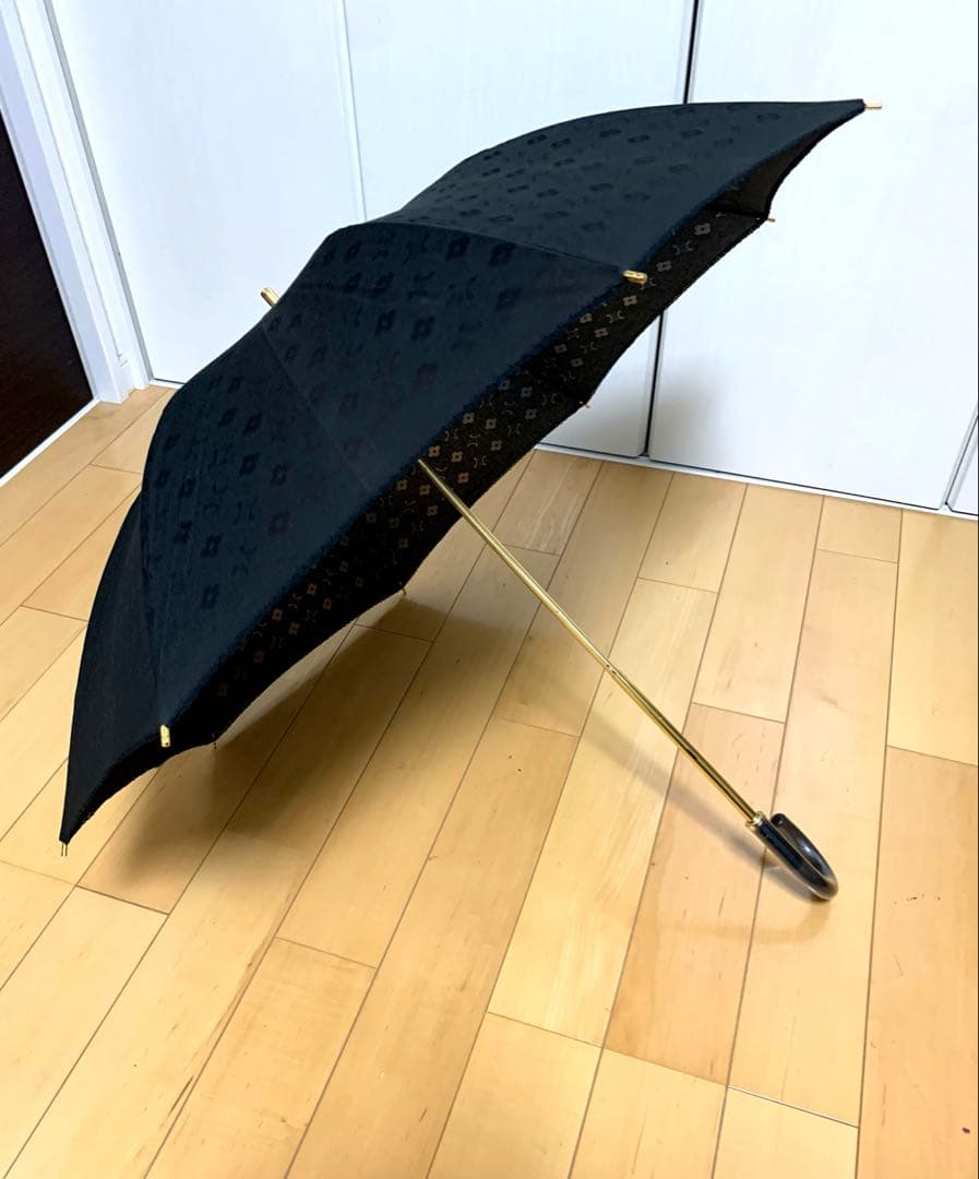 CELINE 日傘 綿 ブラック 手開き 美品