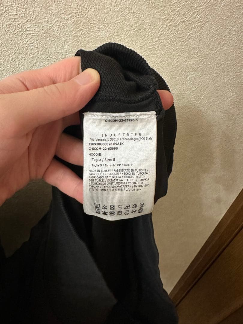 正規品 MONCLER モンクレール ロゴ刺繍 フーディ パーカー 黒 S