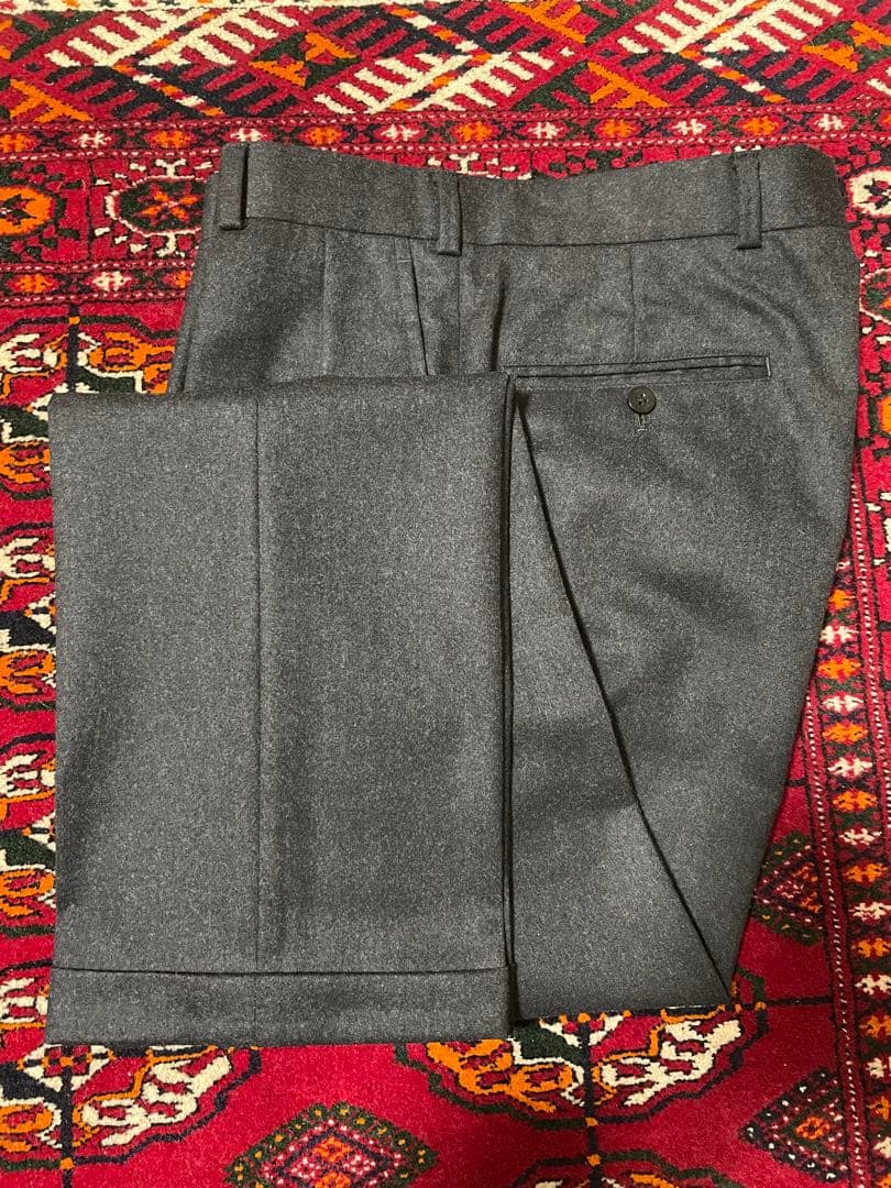 31 ブルックスブラザーズリージェントカノニコフランネルトラウザーズ　グレー