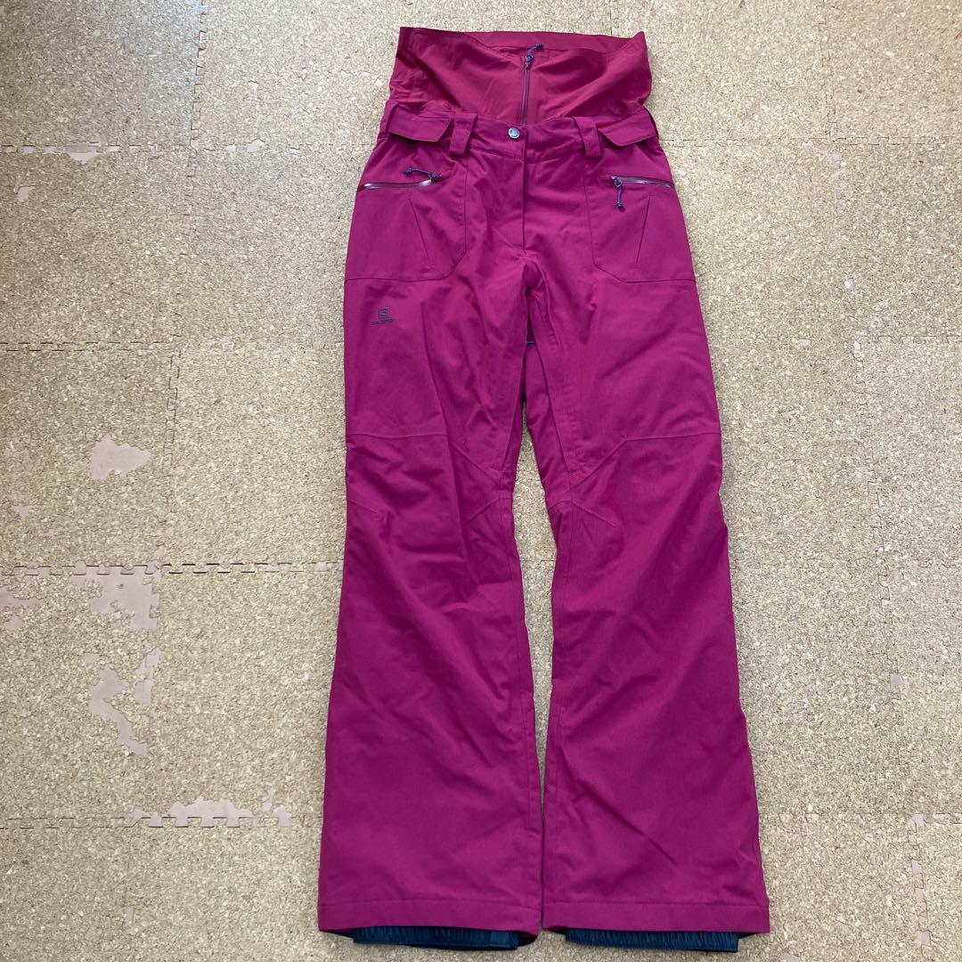 【美品】サロモン salomon スキーパンツ スキーウェア Mレディース紫