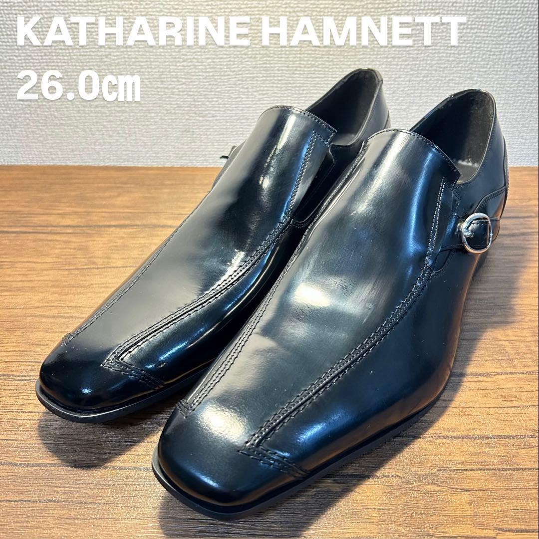 【未使用級】KATHARINE HAMNETT ブラック エナメル 26.0cm