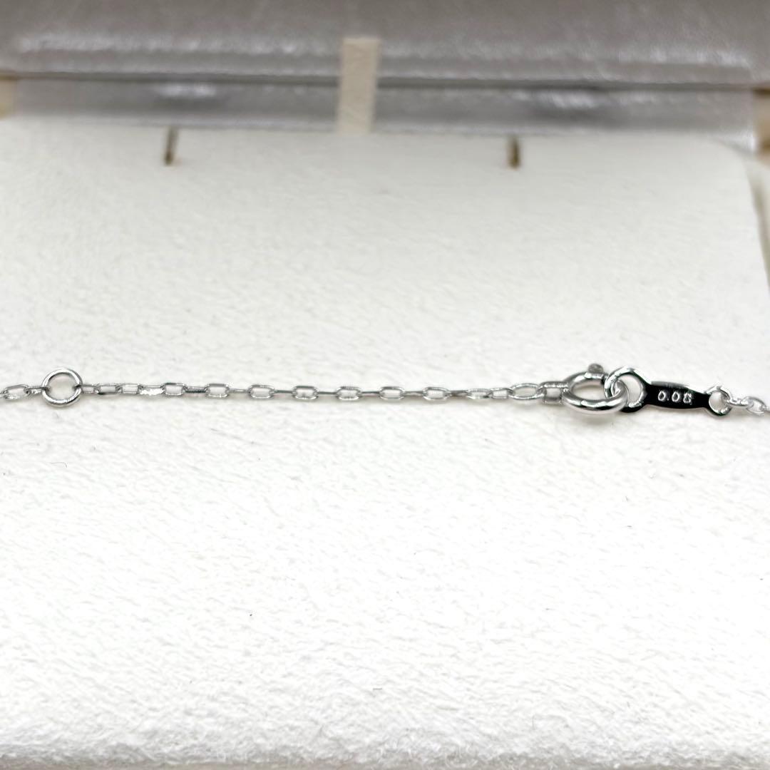 【新品同様】 ミキモト K18WG 0.08ct月モチーフ ダイヤ ネックレス