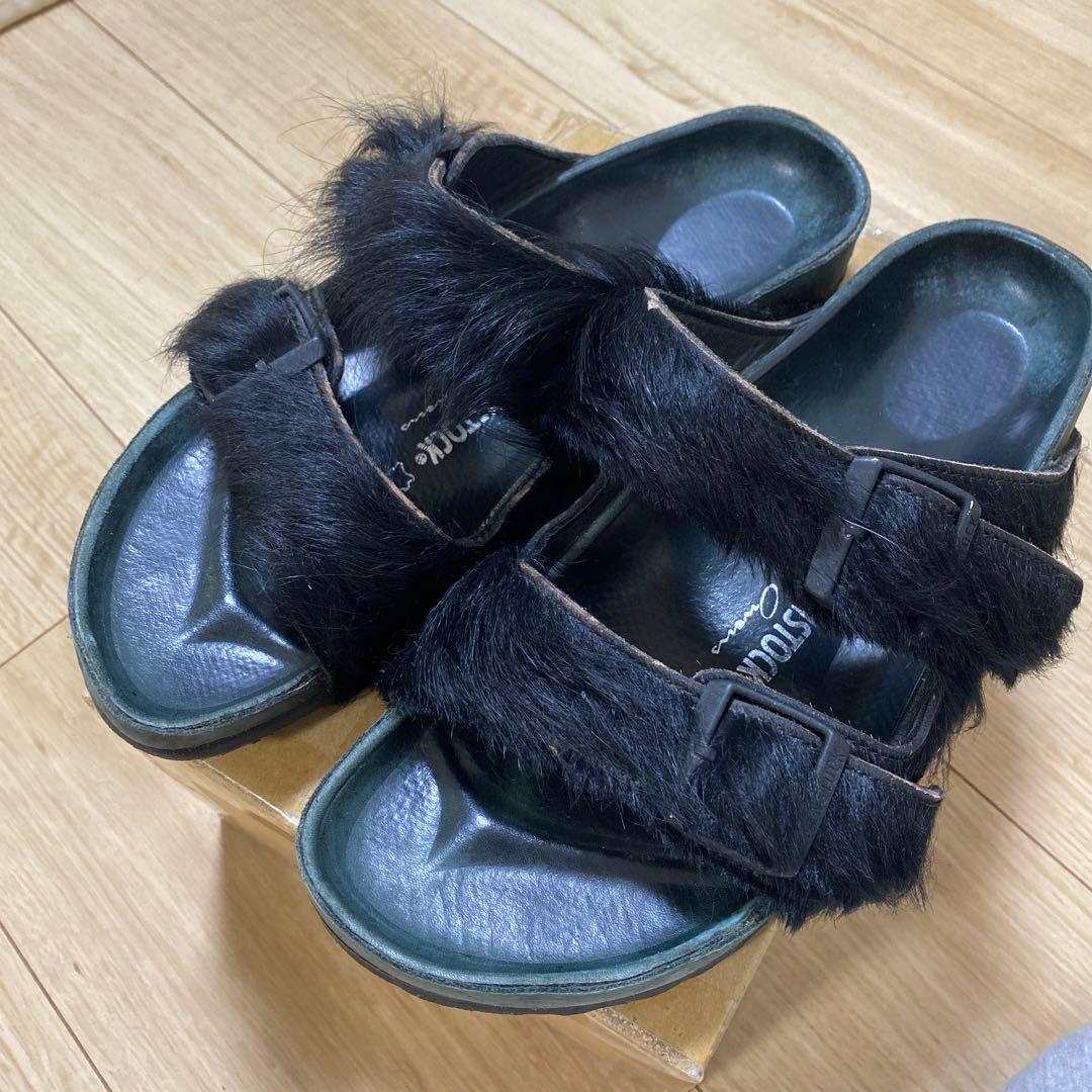 Rick Owens X Birkenstock ブラックファーサンダル　40