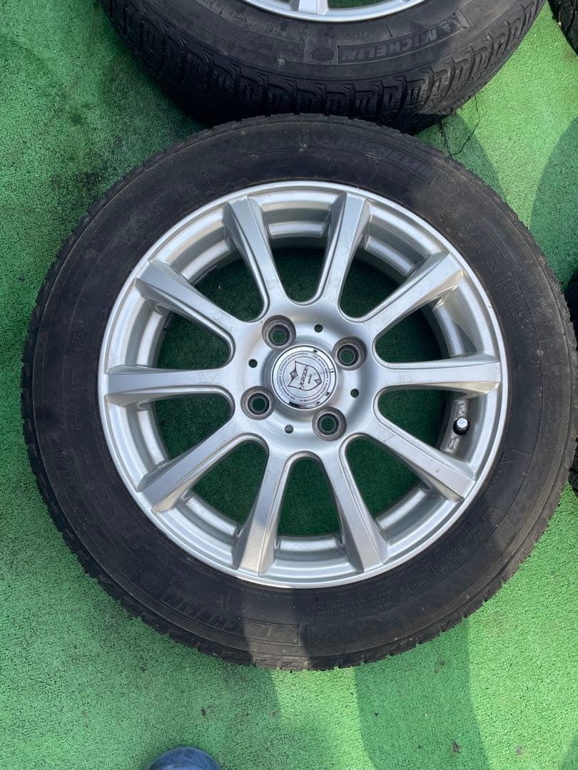 14インチ シルバー 5スポークホイールセット スタッドレス 155/65R14