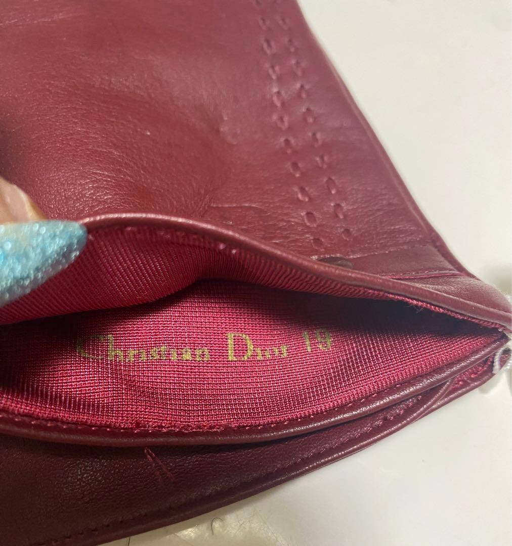 Dior 手袋 羊革 ラムレザー ワインレッド